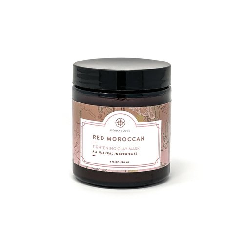 DERMAGLOVE RED MOROCCAN CLAY MASK All Natural Tightening Clay Mask Formulated With Red Moroccan Clay, and Rosemary to Refine, Define, Exfoliate, Un-clog Pores, Smooth, and Tighten Skin. 4 oz Jar