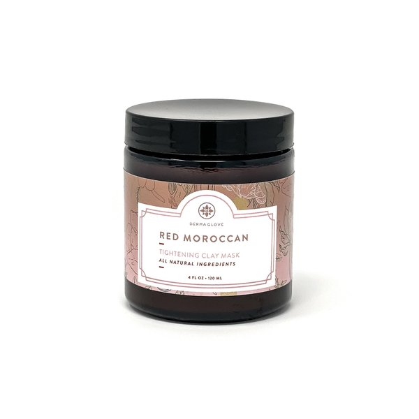 DERMAGLOVE RED MOROCCAN CLAY MASK All Natural Tightening Clay Mask Formulated With Red Moroccan Clay, and Rosemary to Refine, Define, Exfoliate, Un-clog Pores, Smooth, and Tighten Skin. 4 oz Jar