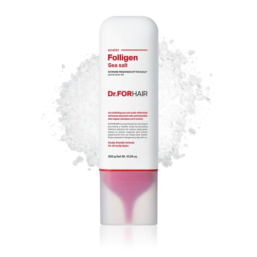 Dr.FORHAIR Folligen Sea Salt Scaler Scalp Scrub (10.5oz) | 45% Sea Salt | Exfoliate Hair Deep Cleansing Excess Sebum Oily Greasy Hair | Dry Flaky Itchy Treatment (No Parabens, Silicone, Sulfates)