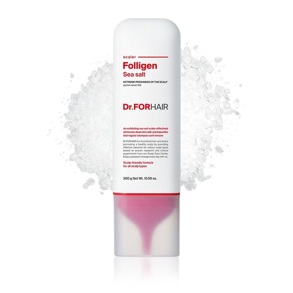 Dr.FORHAIR Folligen Sea Salt Scaler Scalp Scrub (10.5oz) | 45% Sea Salt | Exfoliate Hair Deep Cleansing Excess Sebum Oily Greasy Hair | Dry Flaky Itchy Treatment (No Parabens, Silicone, Sulfates)