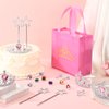 Hungdao 72 Pcs Princess Pretend Jewelry Toys for Girls Includes 48 Pcs Princess Crowns and Tiaras, Rings, Earrings, 12 Princess Wands and 12 Princess Goodie Bags for Girls Princess Party