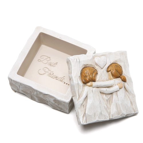 Hodao Friendship jewelry Keepsake Box Sculpted Hand-Painted Keepsake Box Anniversary, Housewarming Gifts Jewelry Box, Gifts decorative box decorative boxes for home décor Friendship gifts