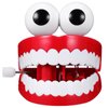 Chattering Teeth Wind up Toy: Walking Teeth Toy with LED Eyes Funny Fake Teeth Clockwork Toy Dentures Joke Toys Party Favors