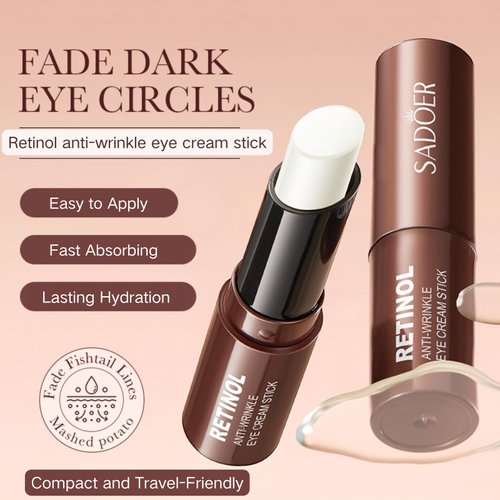 Retinol Eye Stick,Retinol Eye Cream - Eye Cream Anti Aging - Under Eye Cream for Dark Circles - Eye Cream for Puffiness and Bags under Eyes - Dark Circles Eye Cream for Women Reduces Fine Lines（2pcs）