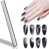 ZIRATONES Cat Eye Magnet for Nails, 5.9inch Super Long Double-head Nail Polish Magnet Pens Magnet Stick 3D Magnetic Cat Eye Gel Polish Nail Art Tool, for Home DIY, Salon, Studio