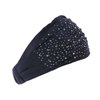 JJLFresheners Makeup Headband Super Soft Yoga Rhinestone Head Wrap Solid Color Elastic Hairbands Glittery Hair Accessories for Women and Girls Black