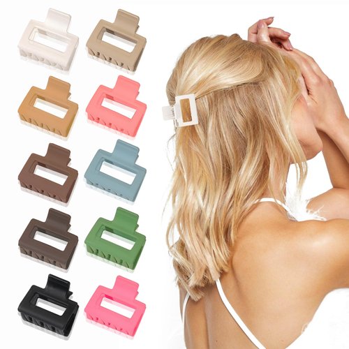 UVANKAUP Small Hair Clips, 10 PCS, 1.6 Inch Claw Clips for Thin Hair, Matte Non-slip Cute Hair Cl...