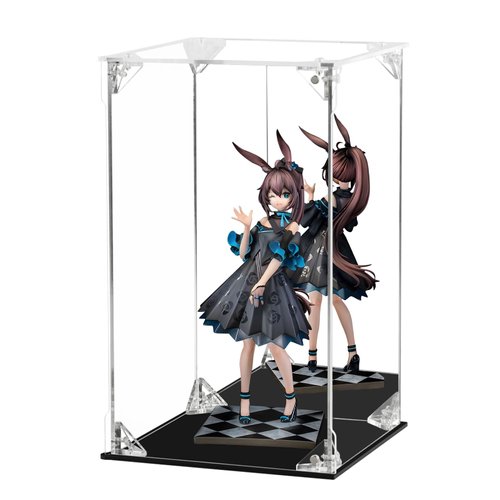 Acrylic Display Case for Collectibles Assemble Clear Acrylic Display Box with Mirrored Back, Alternative Glass Case for Action Figures Lego Model Doll Toys Display (6x6x10 inch; 15x15x25 cm)