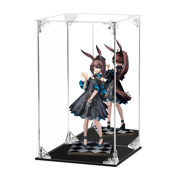 Acrylic Display Case for Collectibles Assemble Clear Acrylic Display Box with Mirrored Back, Alternative Glass Case for Action Figures Lego Model Doll Toys Display (6x6x10 inch; 15x15x25 cm)