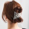 1 Piece Adjustable Elastic Hair Comb Stretchy Pearl Bow Double Comb Banana Hair Clip Beaded Hairpin Hair Accessories for Women Curly Thick Hair Ponytail