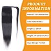 Straight Ponytail Extension Human Hair Wrap Around Magic Paste Ponytail Clip In Real Brazilian Virgin Human Hair pieces For Black Women Natural Black 20inch