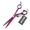 6.0 Inches Hair Cutting Scissors Set with Combs Lether Scissors Case,Hair cutting shears Hair Thinning shears For Personal and Professional (Voilet)