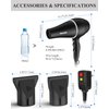 Hair Dryer with Diffuser, Professional Ionic Hair Dryer with Blue Light AC Motor, 2000W Fast Drying Hair Blow Dryer (Black with 2*Nozzle)