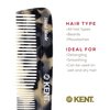 Kent R7T TW Fine and Wide Tooth Hair Comb - 5.1" Handmade Pocket Comb for Men, Best Beard Comb and Mustache Comb for Everyday Grooming and Styling - Sawcut Kent Comb, Made in England