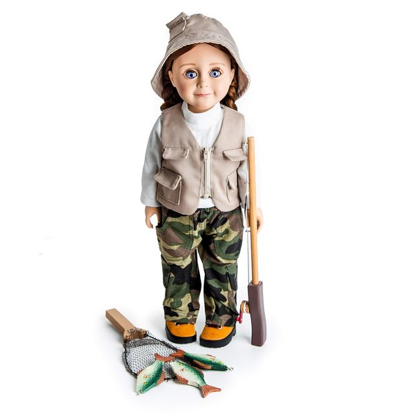 The Queen's Treasures 18 Inch Doll Clothes, Accessories and Shoes, Complete 11 Piece Set - Outfit, Hiking Boots, and Fishing Gear, Compatible with American Girl Dolls