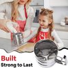 ChefGiant 2.5 Cup Flour Sifter, Semi Automatic Small Baking Sieve, Stainless Steel, Fine Mesh Sieve Flour Duster
