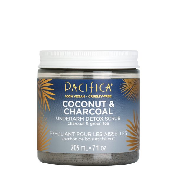 Pacifica Underarm Body Scrub - Detox Coconut & Charcoal – Exfoliating & Nourishing for Natural Deodorant Users – Aluminum-Free & Safe for Sensitive Skin, Vegan & Cruelty-Free, 7 fl oz