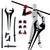QAONIE 3D Printed 5.54-inch Multi-Jointed Action Figures Dummy13, Full Body Mechanical Movable Toy, Multiple Accessories, Hand Painted Figure, Desk Decoration, Creative Gifts (Z-Devil's Hand)
