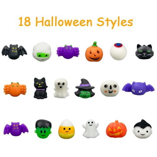 Jofan 36 PCS Halloween Mochi Squishy Toys Squishies Halloween Toys for Kids Girls Boys Halloween Party Favors Halloween Treat Bags Gifts