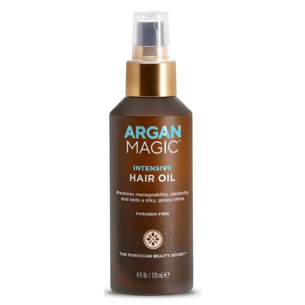Argan Magic Intensive Hair Oil - Restores Manageability and Elasticity | Adds Shine and Gloss | Controls Frizz | Made in USA, Paraben Free, Cruelty Free (4 oz)