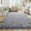 junovo Ultra Soft Area Rugs 4x5.3 Feet Fluffy Carpets for Bedroom Kids Girls Boys Baby Living Room Shaggy Floor Nursery Rug Home Decor Mats, Grey