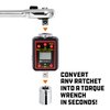 Powerbuilt Digital Torque Socket Adapter, 3/8 Inch Drive Ratchet to Torque Wrench Converter, LCD Display Screen, Five Units of Measure - Red 940963