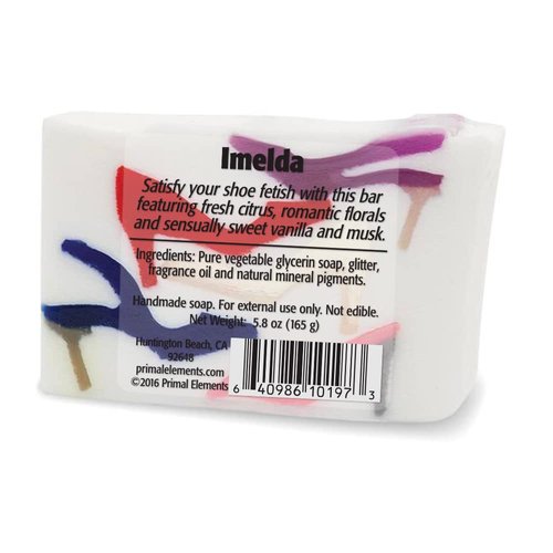 Primal Elements Glycerin Bar Soap | Helps All Skin Types, Sensitive, Oily & Dry Skin | NO PARABENS, VEGAN, GLUTEN FREE, 100% VEGETABLE BASE - (Imelda)