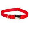 Medium Neon Orange/Aluminum Buckles Dog Collar: 3/4" wide, Adjusts 13-20" - Made in USA.