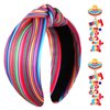 YAHPERN Mexican Headband for Women Cinco De Mayo Headband Fiesta Pinata Cactus Sombrero Chili Knotted Headband Wide Top Knot Headband Mexican Holiday Hair Accessory Party Favors Gifts