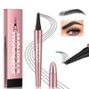 Magic Eyebrow Pencil Waterproof Microblading Eyebrow Pencil Contouring Pen, 4 Tip Microblade Eyebrow Pen Natural Brows Pen for Women (Black)