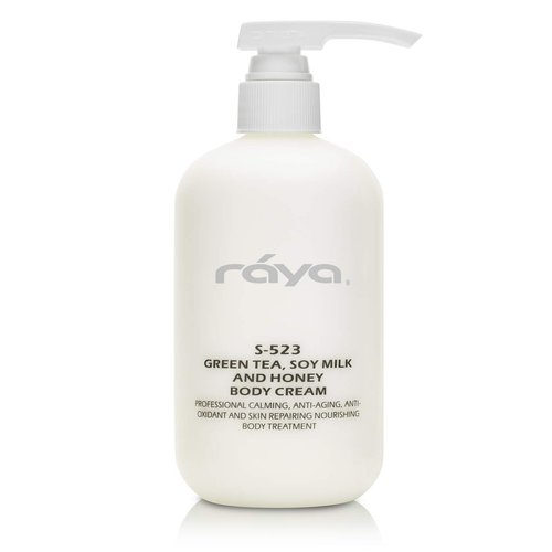 Raya Green Tea, Soy Milk, and Honey Body Cream 16 oz (S-523) | Nourishing, Calming, and Anti-Aging Body Cream | Protects and Refines Skin