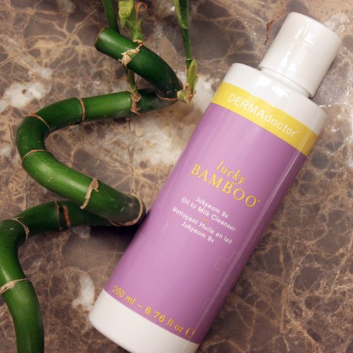 DERMAdoctor Lucky Bamboo Dermatologist Formulated Jukyeom 9x Oil To Milk Hydrating Facial Cleanser and Makeup Remover; Oil Cleanser Korean Skincare Inspired with Jojoba Oil and Vitamin C - 6.76 fl oz