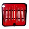 15 Pcs Oral Hygiene Kit Plaque Remover Professional Dental Picks Set Double & Single Ended Picks + Scraper, Mouth Mirror & Tweezers for Gum Care Cleaning Set Stainless Steel with Carrying Case