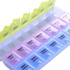 INVODA Pill Case 7 Day Weekly Pill Box with Medication Reminder Pill Organizer - Morning Noon Evening Daily 21 Detachable Compartments (3x7)