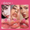 Honeyouth Lip Plumper Lucid Dream Essence Lip Glow Oil Aquaphor Lip Gloss For Women Buxom Lip Makeup Tinted (04#Cherry)