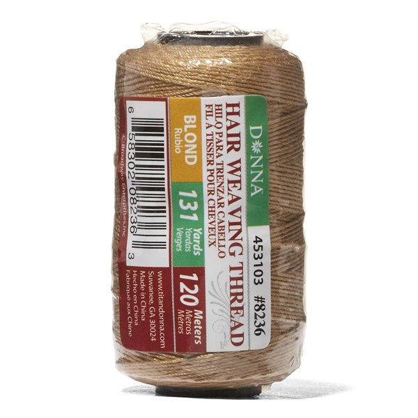 Donna Blonde 131 Yard 1pc, Hair Weaving Thread Hair Extension Kit, Weaving Thread for Making Wig Sewing Hair, Blonde Color