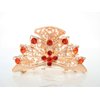Medium rose gold metal crystal filigree hair claw clip (Primary color: Multi-color)
