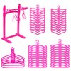 HighFun 55PCS Doll Hangers for Doll Clothes Doll Accessories for 12 inch Dolls 1 Display Rack for Show Doll Clothes