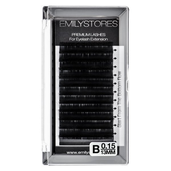 EMILYSTORES Lash Extensions 0.15mm Thickness B Curl 13mm Length Volume Individual Natural-Looking Eyelashes For Eyelash Extensions(0.15,B,13mm)