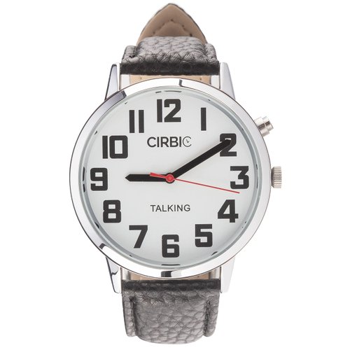 Cirbic Big Talking Watch with Jumbo Numbers for Visually impaired with North American Male Voice (Black)