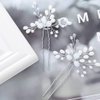 Barode Bride Pearl Wedding Hairpin Rhinestones Bridal Hair Pins Sparkly Crystal Hair Clips Jewelry for Women and Girls (Pack of 2) (Silver)