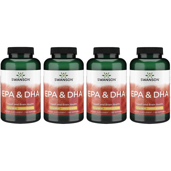 Swanson Ecomega Epa/Dha Fish Oil 180/120 Milligrams 120 Sgels (4 Pack)