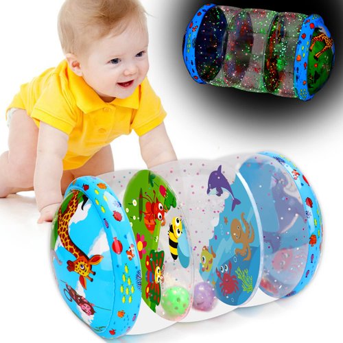 Crawling &amp; Walking Baby Toys 6-12 Months Glowing Jumbo Inflatable Rolling Infant Toy 8 9 12-18 Mo...
