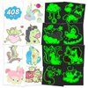 EMOME 408 PCS Temporary Tattoos Set for Kids Girls, Glows Kids Tattoos Temporary Individually Wrapped, Bulk Tattoos for Kids Party Games Goodie Bags Stuffers Birthday Girl Decorations