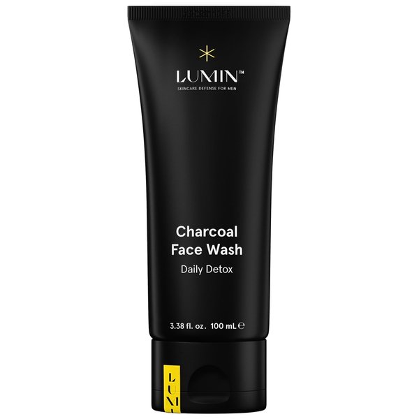 Lumin Charcoal Face Wash for Men Skincare - Daily Detox, Hydrating Face Cleanser, Removes Impurities, Exfoliates, Unclogs Pores, Controls Oil, Soothes Irritation, All Skin Types, 1 Pack
