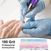Difenni Sanding Bands for Nail Drill, 180 Grit Sanding Bands Nail Drill Bits 100 Pcs Fine Grit Nail Sanding Bands with Storage Box for Most Size 3/32" Nail Drill Machine (Zebra)