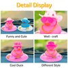 wonuu Pink Rubber Duck, Heart-shaped Sunglasses Rubber Ducks for Cars, Funny and Cool as Car Ornament Gifts, Pink Cowboy Hat