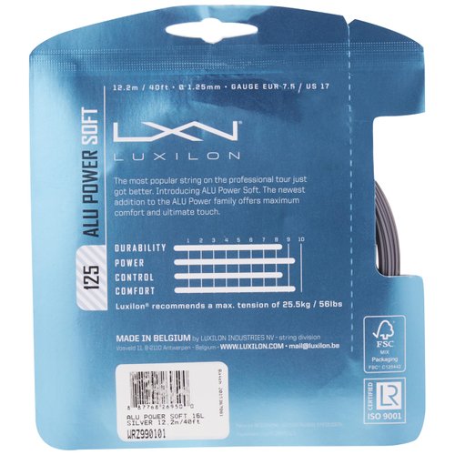 Luxilon ALU Power Soft 125 Tennis String - Set, Grey