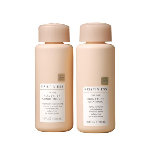 Kristin Ess Hair Signature Salon Sulfate Free Shampoo and Conditioner Set for Moisture + Frizz - Color Safe + Vegan - Avocado Oil - Clarifying + Hydrating Dry Damage Repair for Women - Pear Fragrance