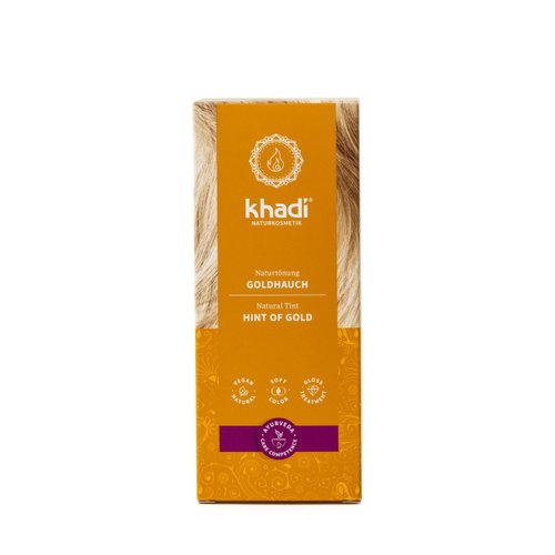 khadi Ayurvedic Natural Hair Color, 100% herbal, vegan, PPD & chemical free, certified natural cosmetics for healthy hair (HINT OF GOLD, 1 Pack (1 x 3.5oz))